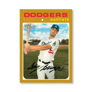 Cody Bellinger 2020 Topps Heritage Baseball Base Card Nickname Variation Poster Gold Ed. # to 1- artbble-pos-20thbb-2182-gold-s
