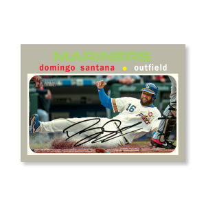 Domingo Santana 2020 Topps Heritage Baseball Base Card Throwback Uniform Variation Poster # to 99- artbble-pos-20thbb-2231-s