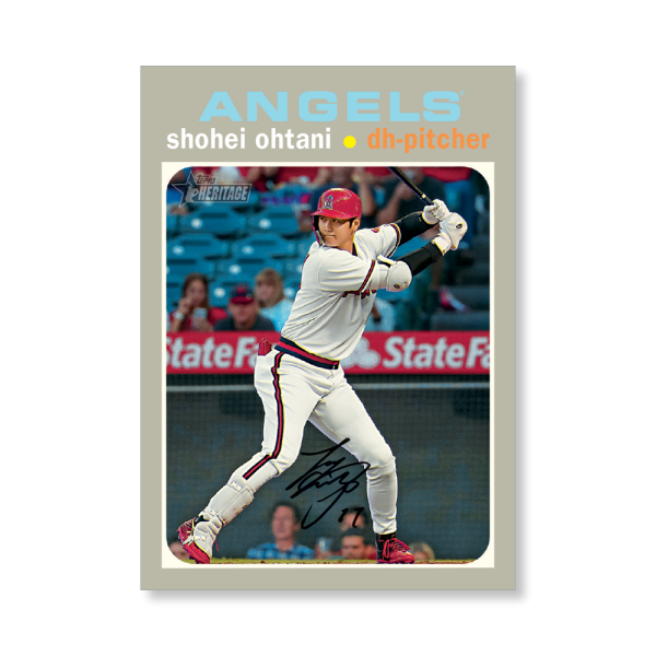 Shohei Ohtani 2020 Topps Heritage Baseball Base Card Throwback Uniform Variation Poster # to 99- artbble-pos-20thbb-2237-s