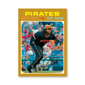 Josh Bell 2020 Topps Heritage Baseball Base Card Throwback Uniform Variation Poster Gold Ed. # to 1- artbble-pos-20thbb-2239-gold-s