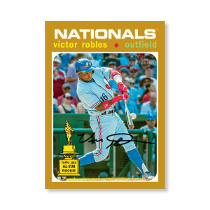 Victor Robles 2020 Topps Heritage Baseball Base Card Throwback Uniform Variation Poster Gold Ed. # to 1- artbble-pos-20thbb-2243-gold-s