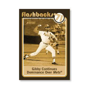 Bob Gibson 2020 Topps Heritage Baseball Baseball Flashbacks Poster Gold Ed. # to 1- artbble-pos-20thbb-3182-gold-s