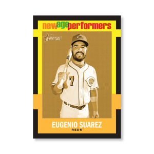 Eugenio Suarez 2020 Topps Heritage Baseball New Age Performers Poster Gold Ed. # to 1- artbble-pos-20thbb-3200-gold-s