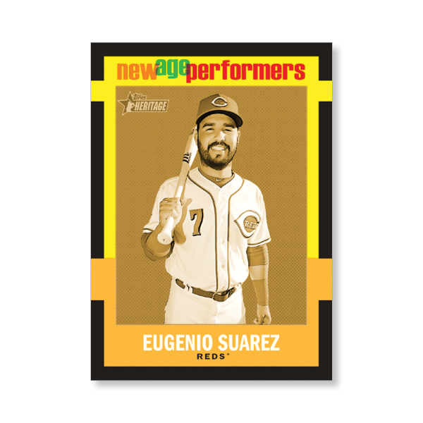 Eugenio Suarez 2020 Topps Heritage Baseball New Age Performers Poster Gold Ed. # to 1- artbble-pos-20thbb-3200-gold-s