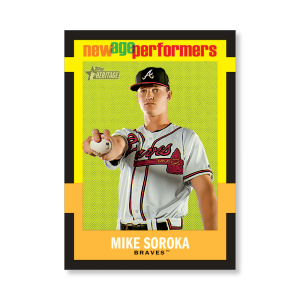 Mike Soroka 2020 Topps Heritage Baseball New Age Performers Poster # to 99- artbble-pos-20thbb-3202-s