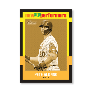Pete Alonso 2020 Topps Heritage Baseball New Age Performers Poster Gold Ed. # to 1- artbble-pos-20thbb-3206-gold-s