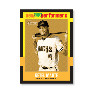 Ketel Marte 2020 Topps Heritage Baseball New Age Performers Poster Gold Ed. # to 1- artbble-pos-20thbb-3207-gold-s