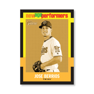Jose Berrios 2020 Topps Heritage Baseball New Age Performers Poster Gold Ed. # to 1- artbble-pos-20thbb-3208-gold-s