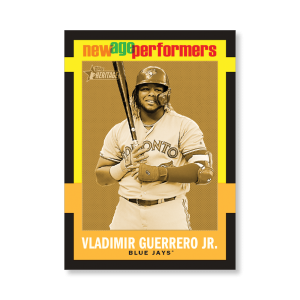 Vladimir Guerrero Jr. 2020 Topps Heritage Baseball New Age Performers Poster Gold Ed. # to 1- artbble-pos-20thbb-3209-gold-s