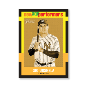 Gio Urshela 2020 Topps Heritage Baseball New Age Performers Poster Gold Ed. # to 1- artbble-pos-20thbb-3210-gold-s