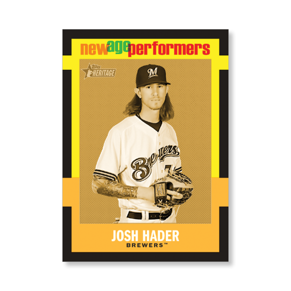 Josh Hader 2020 Topps Heritage Baseball New Age Performers Poster Gold Ed. # to 1- artbble-pos-20thbb-3211-gold-s
