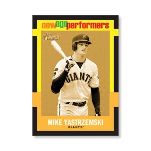Mike Yastrzemski 2020 Topps Heritage Baseball New Age Performers Poster Gold Ed. # to 1- artbble-pos-20thbb-3217-gold-s