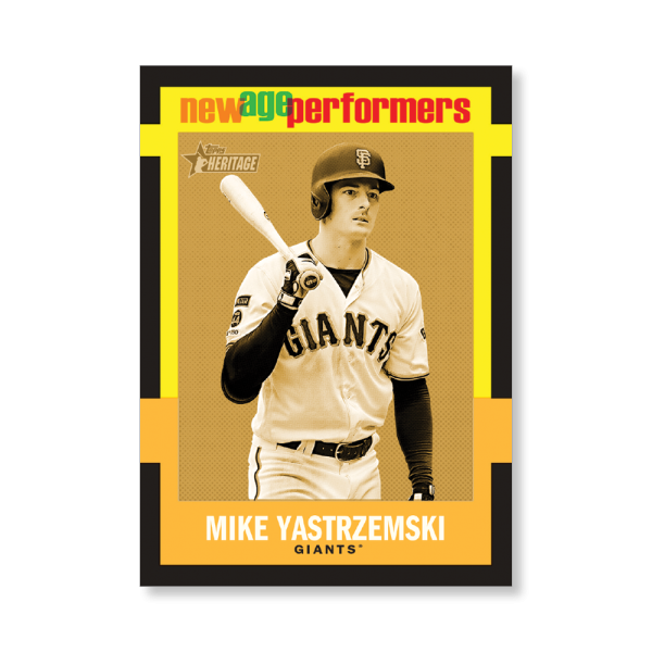 Mike Yastrzemski 2020 Topps Heritage Baseball New Age Performers Poster Gold Ed. # to 1- artbble-pos-20thbb-3217-gold-s
