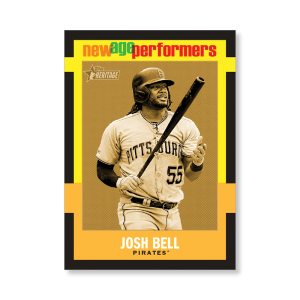 Josh Bell 2020 Topps Heritage Baseball New Age Performers Poster Gold Ed. # to 1- artbble-pos-20thbb-3218-gold-s