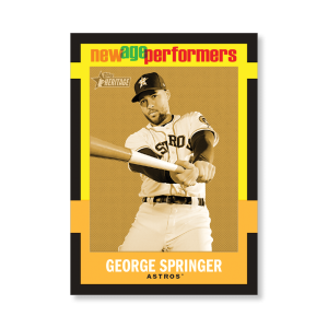 George Springer 2020 Topps Heritage Baseball New Age Performers Poster Gold Ed. # to 1- artbble-pos-20thbb-3219-gold-s