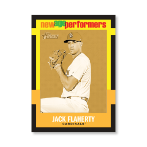 Jack Flaherty 2020 Topps Heritage Baseball New Age Performers Poster Gold Ed. # to 1- artbble-pos-20thbb-3220-gold-s