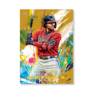 Ronald Acuña Jr. 2020 Topps Inception Base Card Poster Gold Ed. # to 1- artbble-pos-20tibb-1001-gold-s