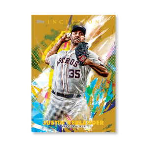 Justin Verlander 2020 Topps Inception Base Card Poster Gold Ed. # to 1- artbble-pos-20tibb-1058-gold-s