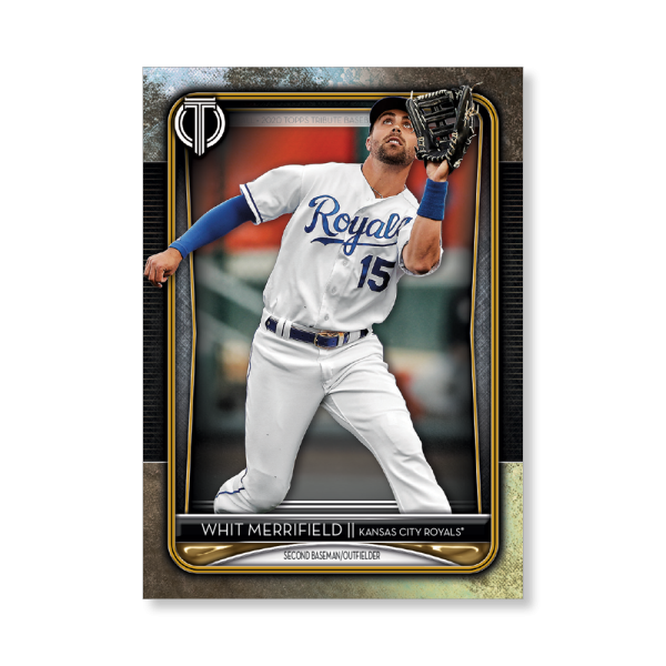 Whit Merrifield 2020 Topps Tribute Poster Gold Ed. # to 1- artbble-pos-20ttri-1030-gold-s