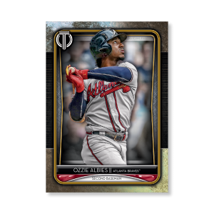 Ozzie Albies 2020 Topps Tribute Poster Gold Ed. # to 1- artbble-pos-20ttri-1042-gold-s