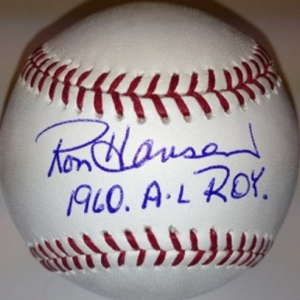 Ron Hansen Autographed Baseball- mlbpaa-bbcronhansenroy