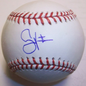 Shane Victorino Autographed Baseball- mlbpaa-bbcshanevictorino