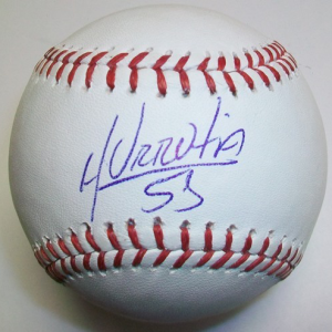 Henry Urrutia Autographed MLB Baseball- mlbpaa-bbhurrumlb