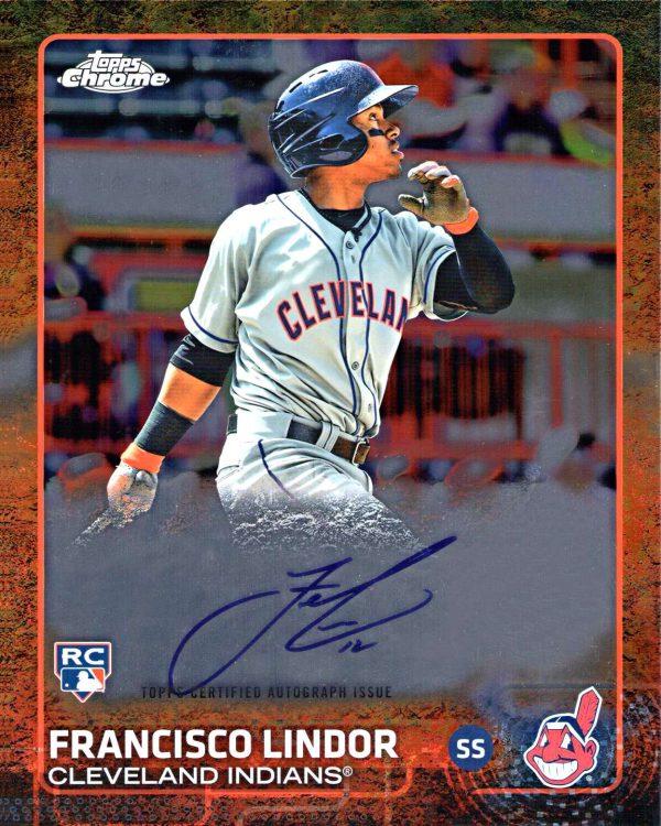 Francisco Lindor Autographed 2015 Topps Chrome Rookie 8 x 10 Jumbo Card- t0004510000015n