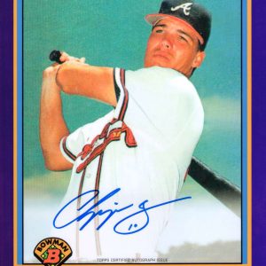 Chipper Jones Autographed 1991 Bowman 8 x 10 Jumbo Card - Purple # to 10- t0006502000091y