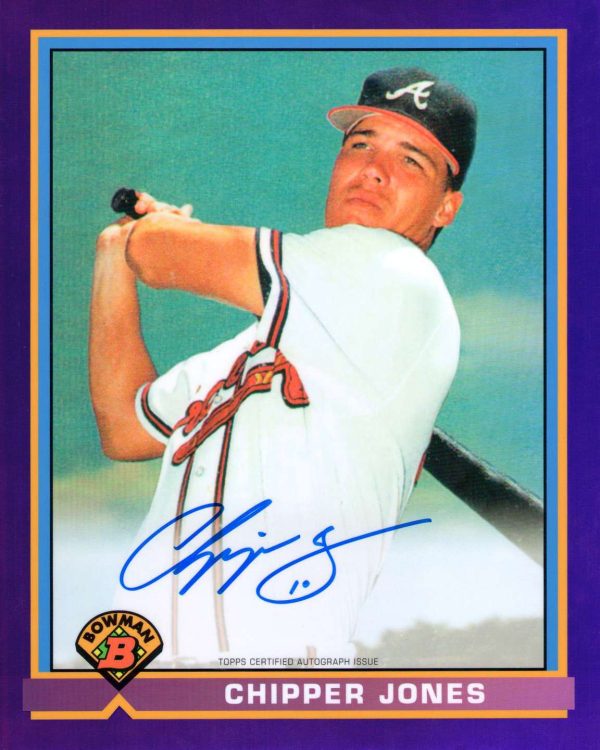Chipper Jones Autographed 1991 Bowman 8 x 10 Jumbo Card - Purple # to 10- t0006502000091y