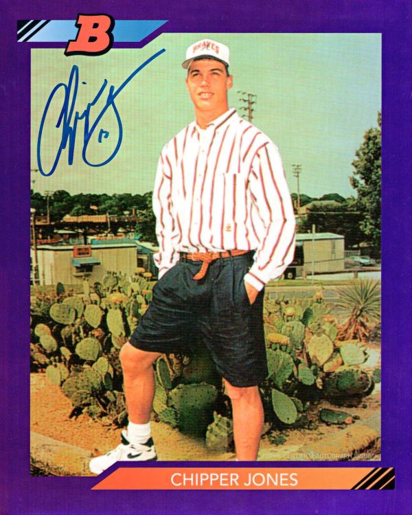 Chipper Jones Autographed 1992 Bowman 8 x 10 Jumbo Card - Purple # to 10- t0006502000092y