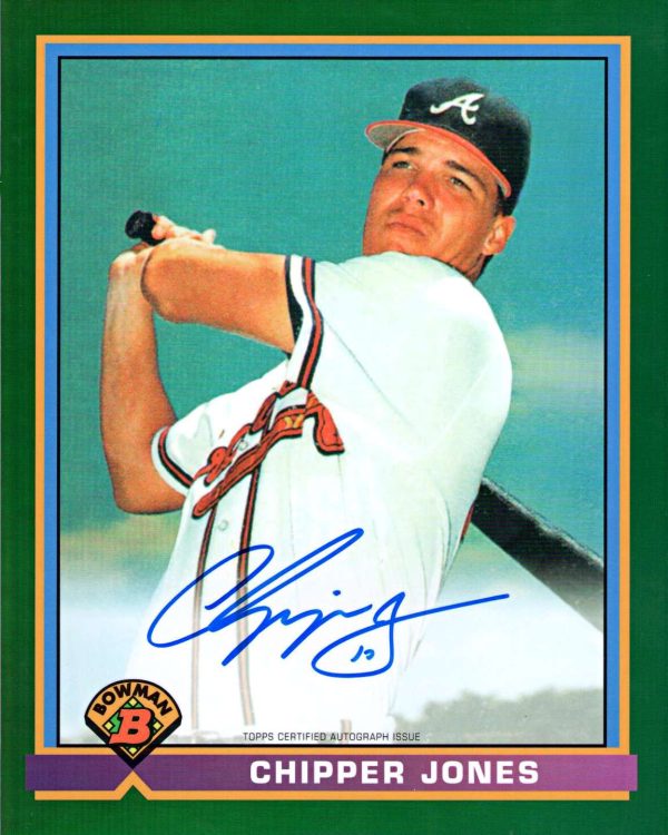 Chipper Jones Autographed 1991 Bowman 8 x 10 Jumbo Card - Green # to 50- t0006503000091y