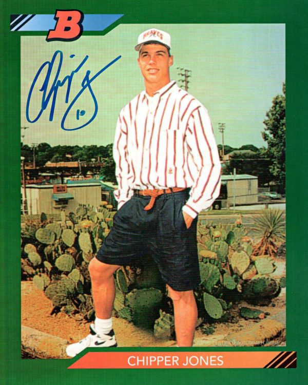 Chipper Jones Autographed 1992 Bowman 8 x 10 Jumbo Card - Green # to 50- t0006503000092y