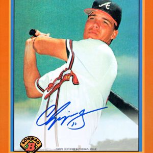 Chipper Jones Autographed 1991 Bowman 8 x 10 Jumbo Card - Orange # to 25- t0006504000091y