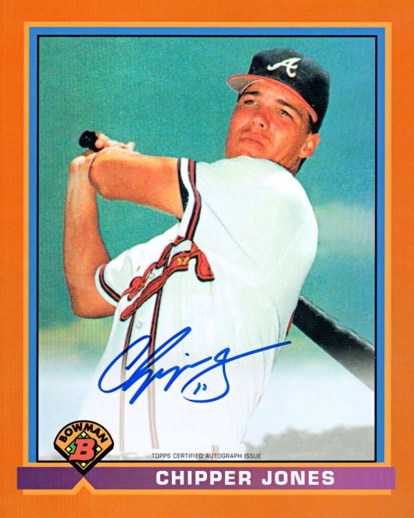 Chipper Jones Autographed 1991 Bowman 8 x 10 Jumbo Card - Orange # to 25- t0006504000091y