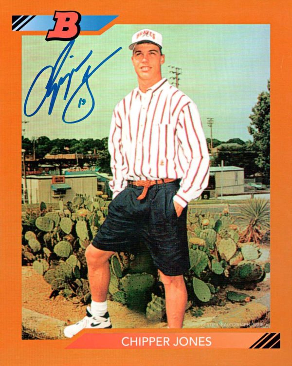 Chipper Jones Autographed 1992 Bowman 8 x 10 Jumbo Card - Orange # to 25- t0006504000092y