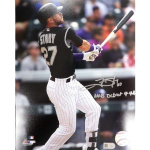 Trevor Story Autographed Photo - 2016 8x10 'Follow Through' 'MLB Debut' Inscription- t0015406200016n
