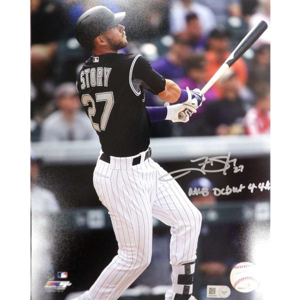 Trevor Story Autographed Photo - 2016 8x10 'Follow Through' 'MLB Debut' Inscription- t0015406200016n