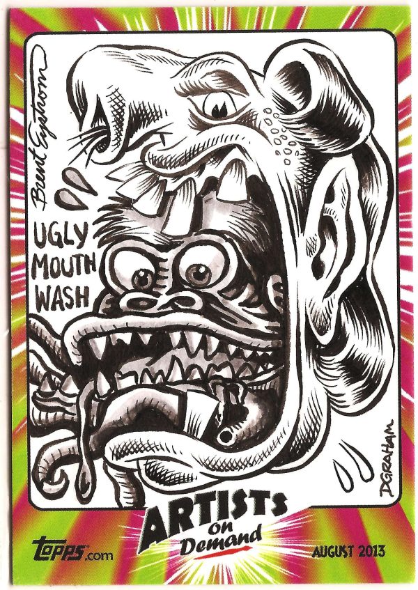 Brent Engstrom/Dustin Graham Topps Ugly Stickers Custom 1/1 Combo Sketch Card #1- aoddgbecm1-813