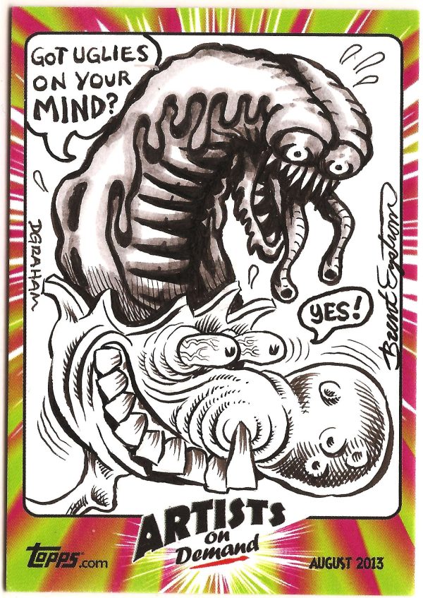 Brent Engstrom/Dustin Graham Topps Ugly Stickers Custom 1/1 Combo Sketch Card #3- aoddgbecm3-813