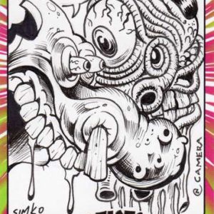 Neil Camera/Joe Simko Topps Ugly Stickers Custom 1/1 Combo Artist Sketch Card #1- aodncjscmb1-813