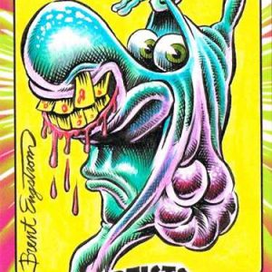 Brent Engstrom Topps Ugly Stickers Custom 1/1 Pre-Production Sketch Card #1- aodppbe1-813