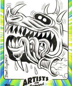 Brent Engstrom Topps Weird Wheels Custom 1/1 Artist B & W Sketch Card- aodwwbebw1-913