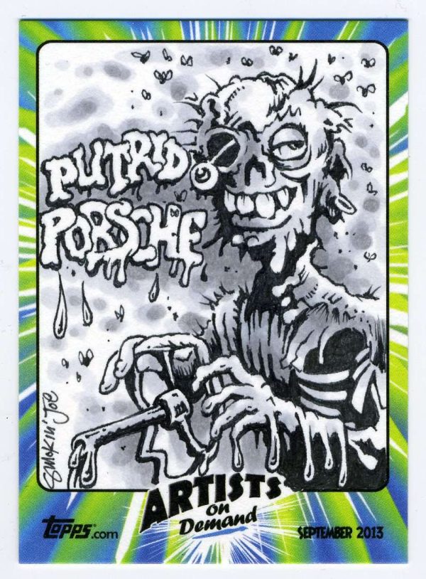 Smokin' Joe McWilliams Topps Weird Wheels Custom 1/1 Artist B & W Sketch Card- aodwwsjbw2-913