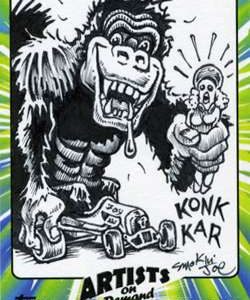 Smokin' Joe McWilliams Topps Weird Wheels Custom 1/1 Artist B & W Sketch Card- aodwwsjbw3-913