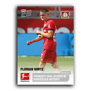 Youngest goal scorer in Bundesliga history! - Bundesliga TOPPS NOW & reg; Card #170- artbl-16c2s-20tn-0170