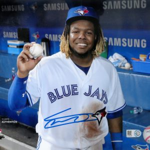Vladimir Guerrero Jr. Autographed Photo - MLB Debut (White Jersey)- t003840m0ee0019n