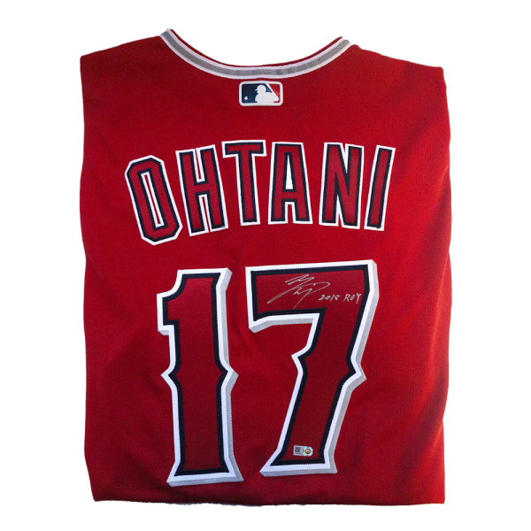 Shohei Ohtani Autographed & Inscribed "2018 ROY" Scarlet Authentic jersey- t0034020800018n