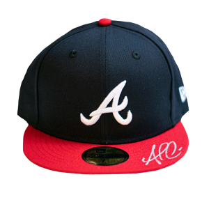 Ozzie Albies Autographed Navy & Red Hat- t0036634000018n