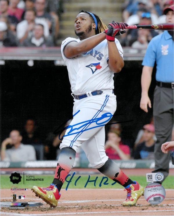 Vladimir Guerrero Jr. Autographed Photo - White Jersey - 91 HR's- t003840oggg0019n